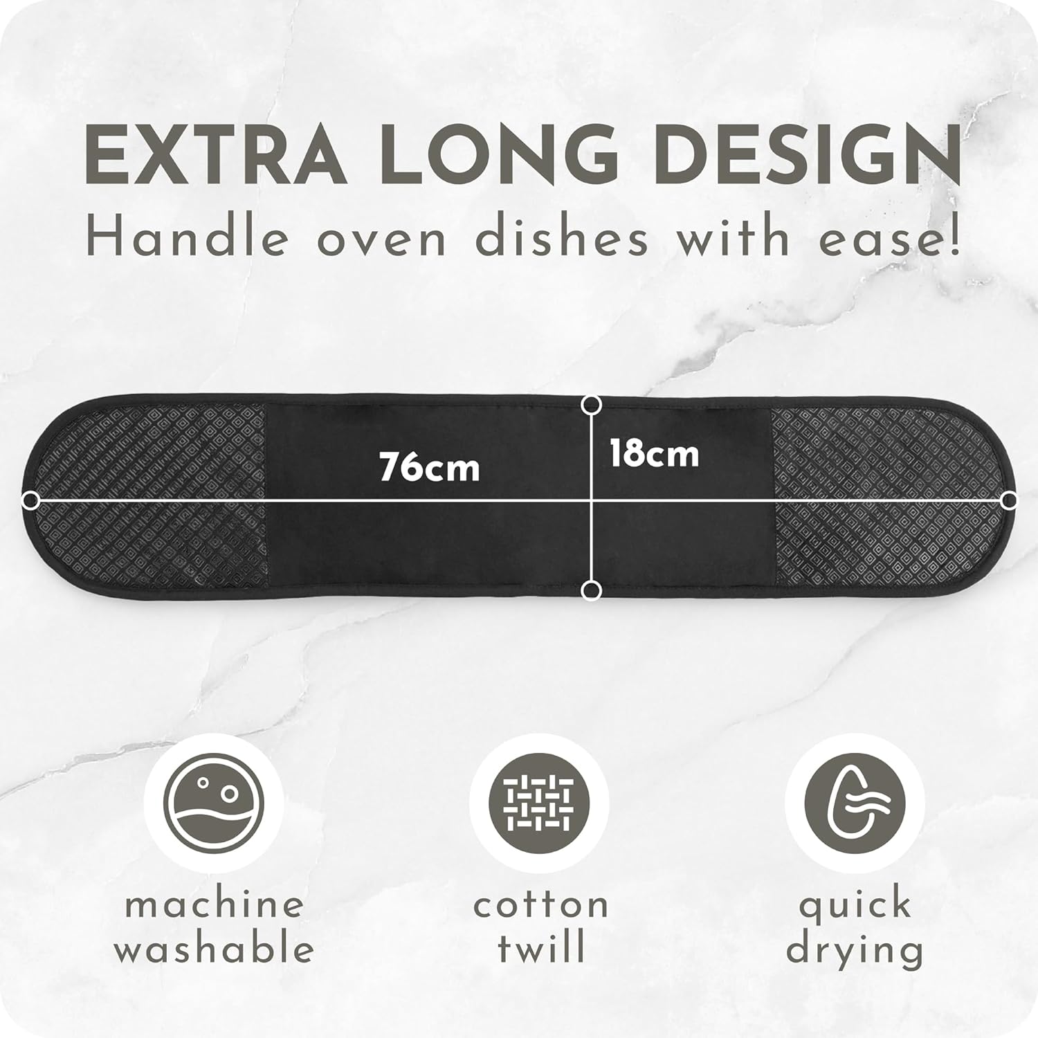 Black Double Oven Gloves - Image 5