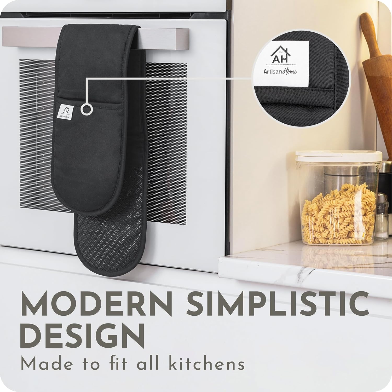 Black Double Oven Gloves - Image 4