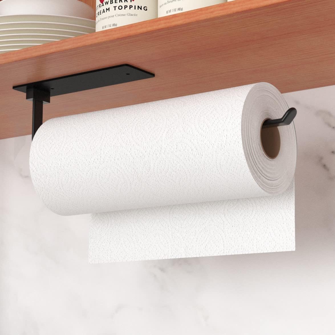 Black Kitchen Roll Holder Under Cabinet